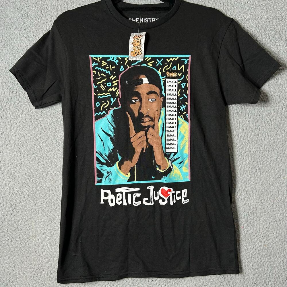 Tupac Shakur Tee Shirt Womens S Black Poetic Justice Chemistry T Shirt NEW